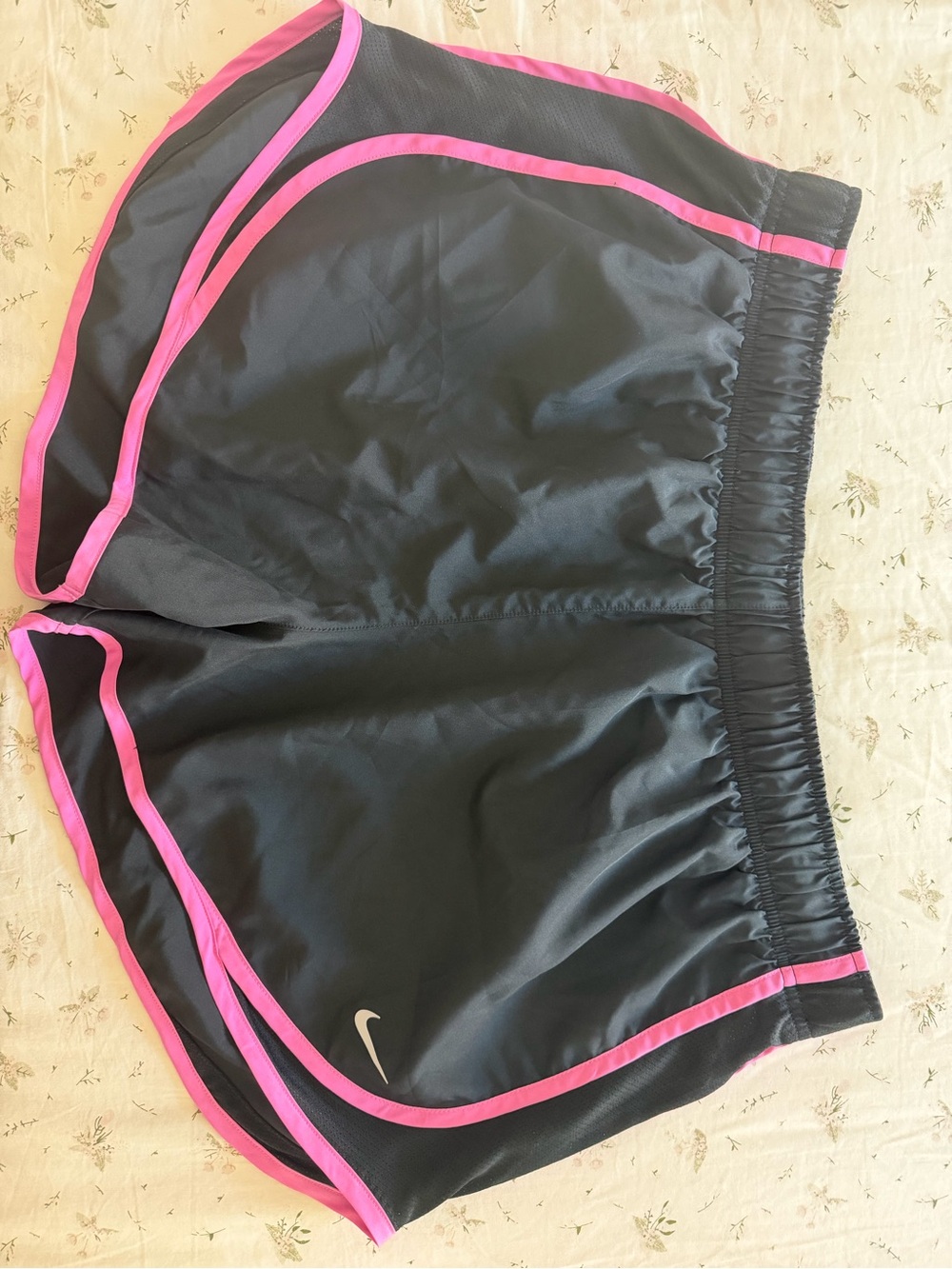 Nike Black Athletic Shorts with Pink Trim